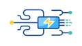 Abstract Electrical Circuit Icon Symbolizing Digital Data Flow, vector design Generative AI Royalty Free Stock Photo