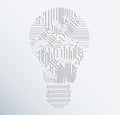 Abstract electronic computer circuit board light bulb icon.vector illustration Royalty Free Stock Photo