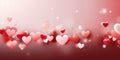 Abstract Elegance Romantic Festive Backdrop with Hearts Galore