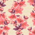 Abstract Elegance seamless floral pattern.Beautiful flower vector illustration texture.floral seamless pattern.Pink flowers and