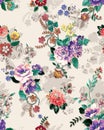 Abstract elegance seamless pattern with floral on light color background. Ready for textile prints.