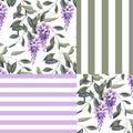 Abstract elegance seamless pattern with glicinia flowers background Royalty Free Stock Photo