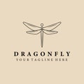 Abstract elegant dragonfly line logo icon design. Beautiful lined sign