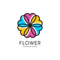 Abstract elegant flower logo icon vector design Royalty Free Stock Photo