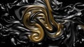 Abstract black and gold flowing metal background Royalty Free Stock Photo