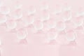 Abstract elegant gentle festive pink background with transparent glass balls, texture, blur. Royalty Free Stock Photo