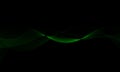 Abstract elegant green waves lines on black background Royalty Free Stock Photo