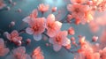 Abstract Elegant Peach Blossoms