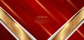 Abstract elegant red background with golden line and lighting effect. Luxury template award design Royalty Free Stock Photo