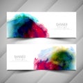 Abstract elegant watercolor style banners design set Royalty Free Stock Photo