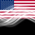 Abstract elegant wave design on USA flag Royalty Free Stock Photo