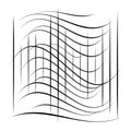 Abstract element with random overlapping lines. abstract distored lines Royalty Free Stock Photo