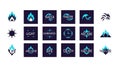 Abstract Elemental and Conceptual Logo Icons Set Royalty Free Stock Photo