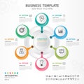 Abstract elements of cycle diagram with 6 steps, options, Vector illustration, web design, presentation, diagram, web icon vector