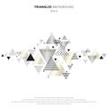 Abstract elements geometric triangles gold, silver color on white background. Luxury new retro style dynamic pattern composition.