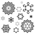 Abstract elements - stars,sparks,flowers,snowlakes