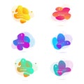 Abstract elements for trendy vibrant color design. Fluid blots, wavy dops, flowing elements. Plasma splash illustration