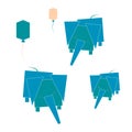 Abstract elephants simple illustration