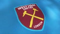 Abstract emblem of the West Ham United professional football club, London. Motion. Concept of sport. For editorial use