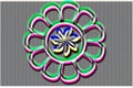 Abstract embosing glass colorful flower shap designe with structure back ground