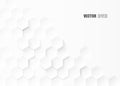 Abstract. Embossed Hexagon , honeycomb white Background ,light and shadow. Royalty Free Stock Photo