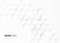 Abstract. Embossed Hexagon , honeycomb white Background ,light and shadow. Royalty Free Stock Photo