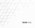 Abstract. Embossed Hexagon , honeycomb white Background ,light and shadow. Royalty Free Stock Photo