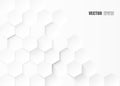 Abstract. Embossed Hexagon , honeycomb white Background ,light and shadow. Royalty Free Stock Photo