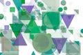 Abstract embossed & random circle, square. Modern, generative, digital & shape. Royalty Free Stock Photo