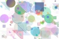 Abstract embossed & random circle, square & rectangle shape. Graphic, surface, texture & bubble. Royalty Free Stock Photo