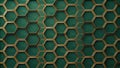 Abstract emerald green hexagonal pattern with golden accents, a luxurious geometric design for modern backgrounds. Generative AI Royalty Free Stock Photo