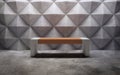Abstract empty concrete interior with polygonal wall pattern and