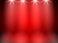 Abstract empty show stage background with red color and spot light Royalty Free Stock Photo