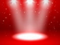 Abstract empty show stage and room studio background for presentation with red color