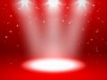 Abstract empty show stage and room studio background for presentation with red color Royalty Free Stock Photo