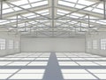 Abstract empty white warehouse interior Royalty Free Stock Photo