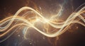 Abstract energetic flowing light waves glowing particles cosmic energy digital art Royalty Free Stock Photo