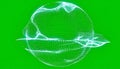 Abstract Energy Orb with Data Waves on Green Screen Royalty Free Stock Photo