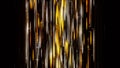 Abstract energy pillar from golden and white shining rays on black background, seamless loop. Animation. Moving slowly Royalty Free Stock Photo