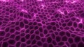Abstract energy purple cells hexagons with waves background Royalty Free Stock Photo