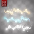 Abstract energy shock effect with many glowing particles. Vector illustration Royalty Free Stock Photo