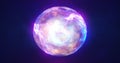 Abstract energy sphere with glowing bright particles energy scientific futuristic