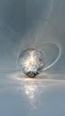 Abstract Energy Sphere with Light Burst and Reflection Royalty Free Stock Photo