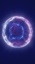 Abstract energy sphere made of blue and pink glowing particles on a dark background Royalty Free Stock Photo