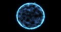 Abstract energy sphere round planet star futuristic cosmic blue Royalty Free Stock Photo