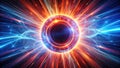 Abstract energy vortex glowing ring of light and dynamic streams of radiant power. Generative AI Royalty Free Stock Photo