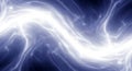 Abstract Energy Wave, Glowing White Light on Deep Blue Background Royalty Free Stock Photo