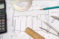 Abstract engineering drawings Royalty Free Stock Photo