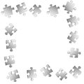 Abstract enigma jigsaw puzzle metallic silver Royalty Free Stock Photo