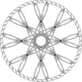 Abstract entwined wheel with octagonal star in knotted circle Royalty Free Stock Photo